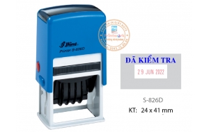 Dấu liền mực S-826D có ô ngày, KT: 24 x 41 mm